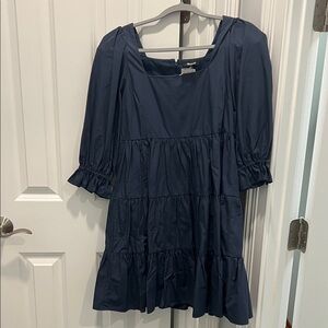 NWT Madwell Navy Tiered Puff Sleeve Dress